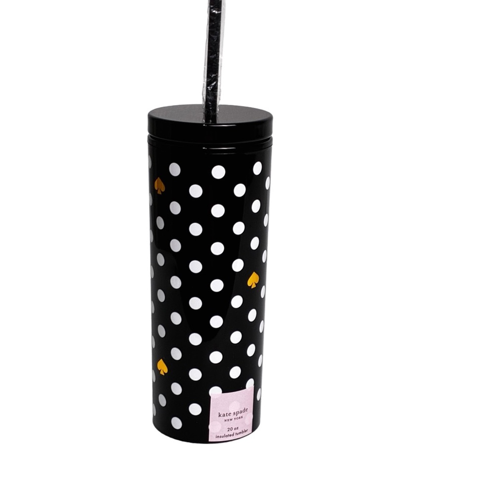 Kate Spade Black and White Polka Dot Tumbler - NWT